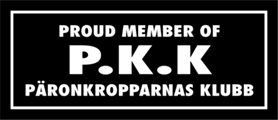 Skämtdekal Proud member of P.K.K päronkropparnas klubb