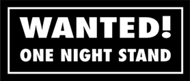Skämtdekal Wanted! one night stand