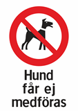 Hund får ej medföras