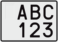 Registreringsskylt 70-talet. 290x210mm